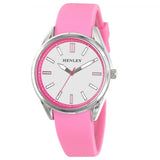Henley Ladies Sports White Dial with Pink Rubber Strap Watch H06177.5