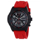 Henley Mens Multi Eye Black Dial With Red Sports Large Silicone Strap Watch H02218.10