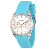 Henley Ladies Sports Silver Dial with Blue Rubber Strap Watch H06175.6