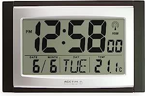 Acctim Status Radio Controlled Acctim Stratus Smartlite Wall/Desk Clock, Black 74053