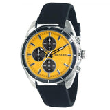 Henley Mens Multi Eye Yellow Dial With Black Sports Silicone Rubber Strap Watch H02209.11