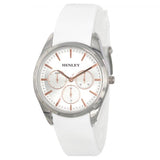Henley Ladies Sports Silver Dial with White Rubber Strap Watch H06175.4