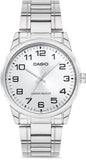 Casio Men's Standard Stainless Steel Easy Reader Silver Dial Watch - MTP-V001D-7BUDF