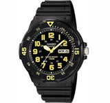 Casio Men's Black Dial Yellow Numbers Black Resin Watch MRW-200H-9BVDF