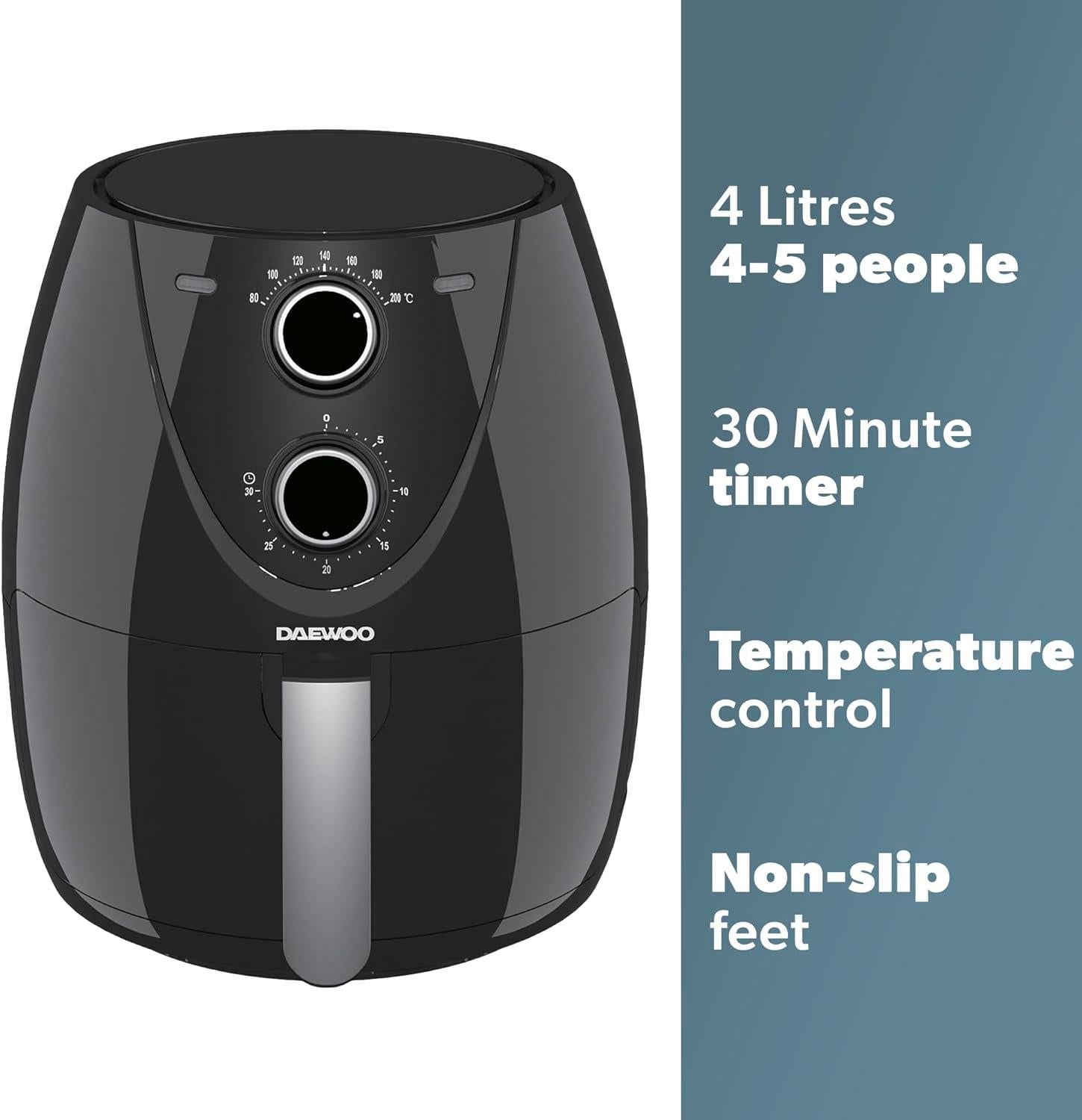 Daewoo Manual 4L Air Fryer Bake Roast Grill