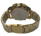 Ousuo Mens Fashion Ana Digital Big Dated Gold Dial Gold Plated Bracelet Watch NY London