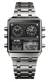 S135 Mens Chronograph Fashion Digital Square Big Dated Dial Stainless Steel Bracelet Watch NY London Available Multiple Colour