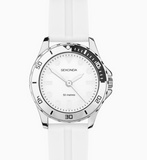 Sekonda Ladies Balearic Silver Alloy Case & White Rubber Strap with Silver-White Dial Watch