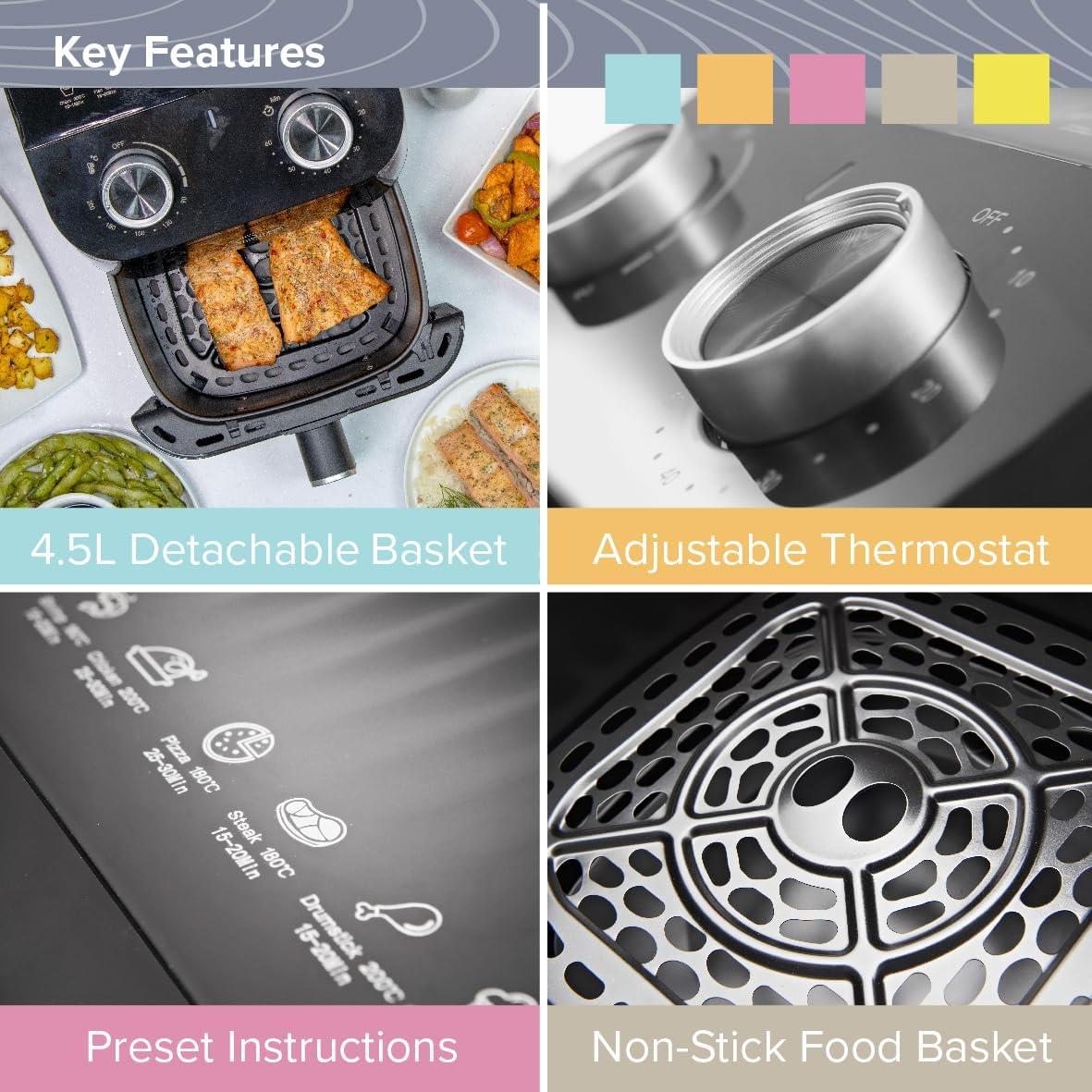 Quest  4.5L Manual Dial Air Fryer
