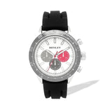Henley Mens Coloured Eye Silicone Sports Watch - Black / Burgundy