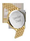 Limit Mens "Special Dad" Engraved 38mm Gold Watch Caseback Model 5686