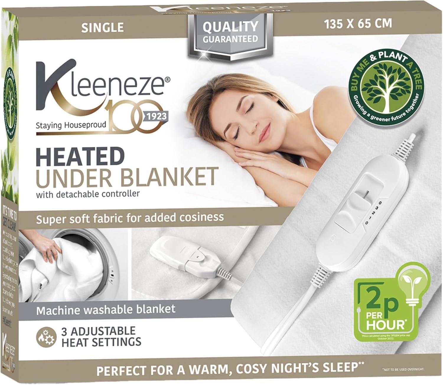 Single Plus Heated Underblanket 3 Heat Settings 35W, 135 x 65cm
