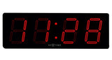 NeXtime "BIG D", square, Large display, Digital with adapter, very silent, 51,5 x 18 cm, Black wall clock