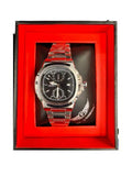Supleon Men's Luxury Square Chronograph Watch – Silver Stainless Steel Bracelet Watch Supleon