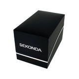 Sekonda Womens Gold Plated Black Leather Strap Watch 4134