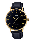 Casio Mens Black Dial Leather Strap Watch Gadgetize