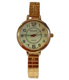 PELEX Ladies Expandable Bracelet Quartz Watch PLX-030-GOLD-LUM