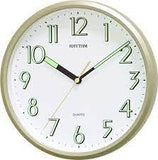 RHYTHM Square Basic Wall Clock with Silent Movement in Gold Colour 3D Numerals