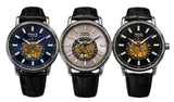 NYL Mens Fashion Automatic Leather Mechanical Round Face Dial Analogue Leather Strap Watch NY London Available Multi Colour