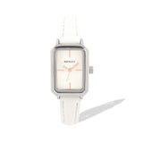 Henley Womens Mnimal Rectangular Leatherette Fashion Watch - White