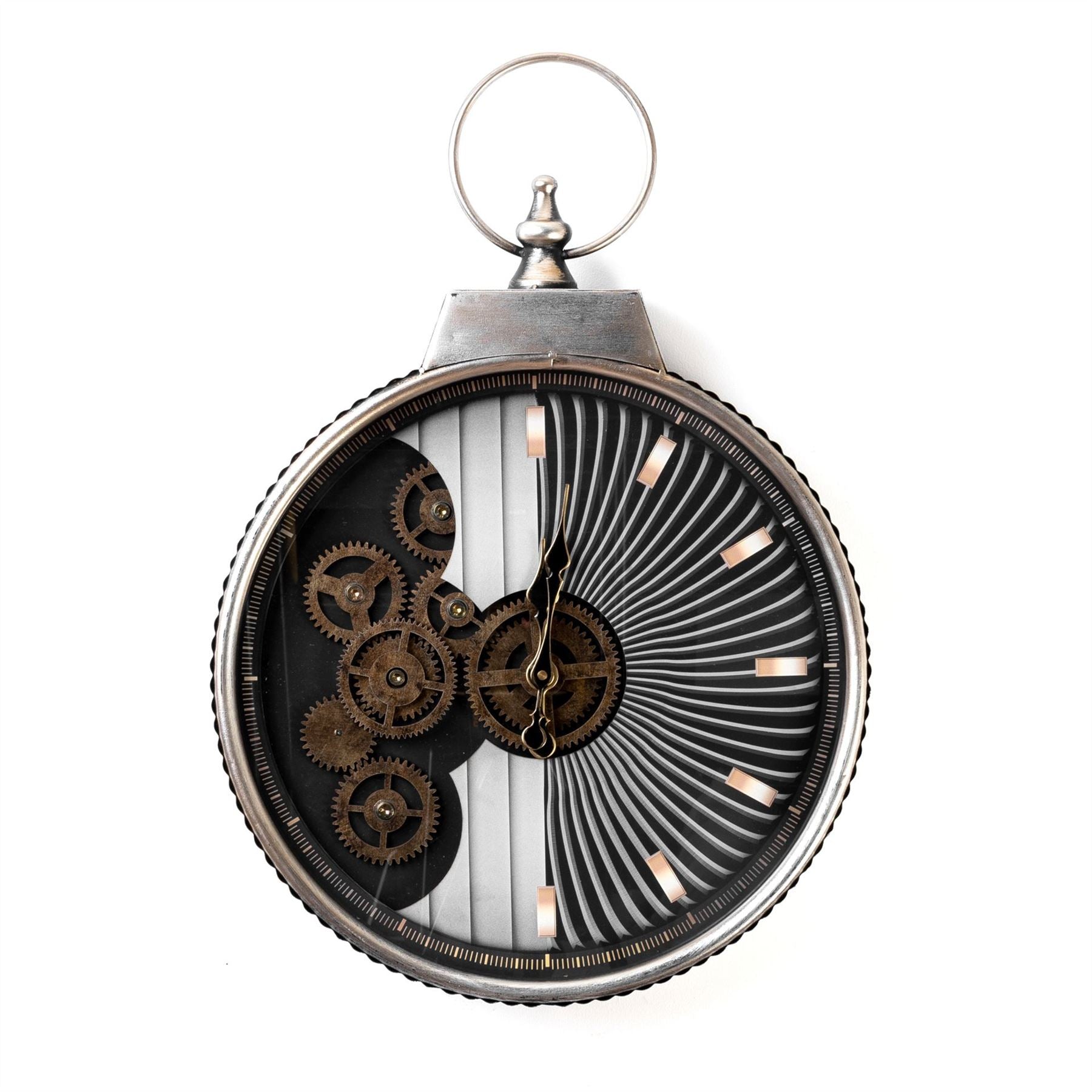 Wm Widdop Stop Watch Style Wall Clock with Moving Gears 70cm