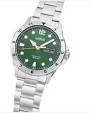 Lorus Mens Automatic Day Date Green Dial Stainless Steel Bracelet Watch RL463BX9