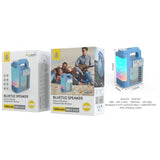 BTS Speaker with Light, BT 5.0, 1800mAh, FM/USB/TF,  Blue