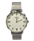 Limit Ladies Bling Fashion White Dial Silver Plated Mesh Bracelet Watch 60136