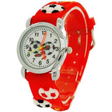 Relda Children's Analogue 3D Soccer Football Red Silicone Strap Boy's Watch REL46