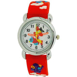 Relda Children's Analogue 3D Flying Aeroplane Red Silicone Strap Boy's Watch REL44