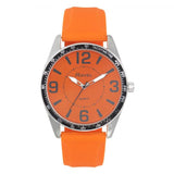 Ravel Mens Sports Orange Dial Orange Silicone Strap Watch