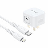 GaN 20W USB-C Power Adaptor With USB-C To 8-Pin 1m Cable Gadgetize