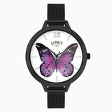 Limit Ladies Butterfly Black Mesh Strap Watch 6274