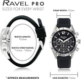Ravel Mens Fashion Sports 100m Water Resistant Chronograph Dated Dial Rubber Strap Watch RPR-M Available Multi Colors