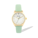 Henley Womens Golden Pastille Faux Leather Summer Watch - Green