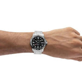 Casio Mens Analogue Dated Black Dial Silver Stainless Steel Bracelet Watch