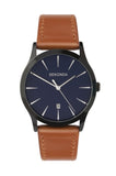 Sekonda Mens Analogue Quartz Watch with Blue Dial and Brown Leather Strap 1514