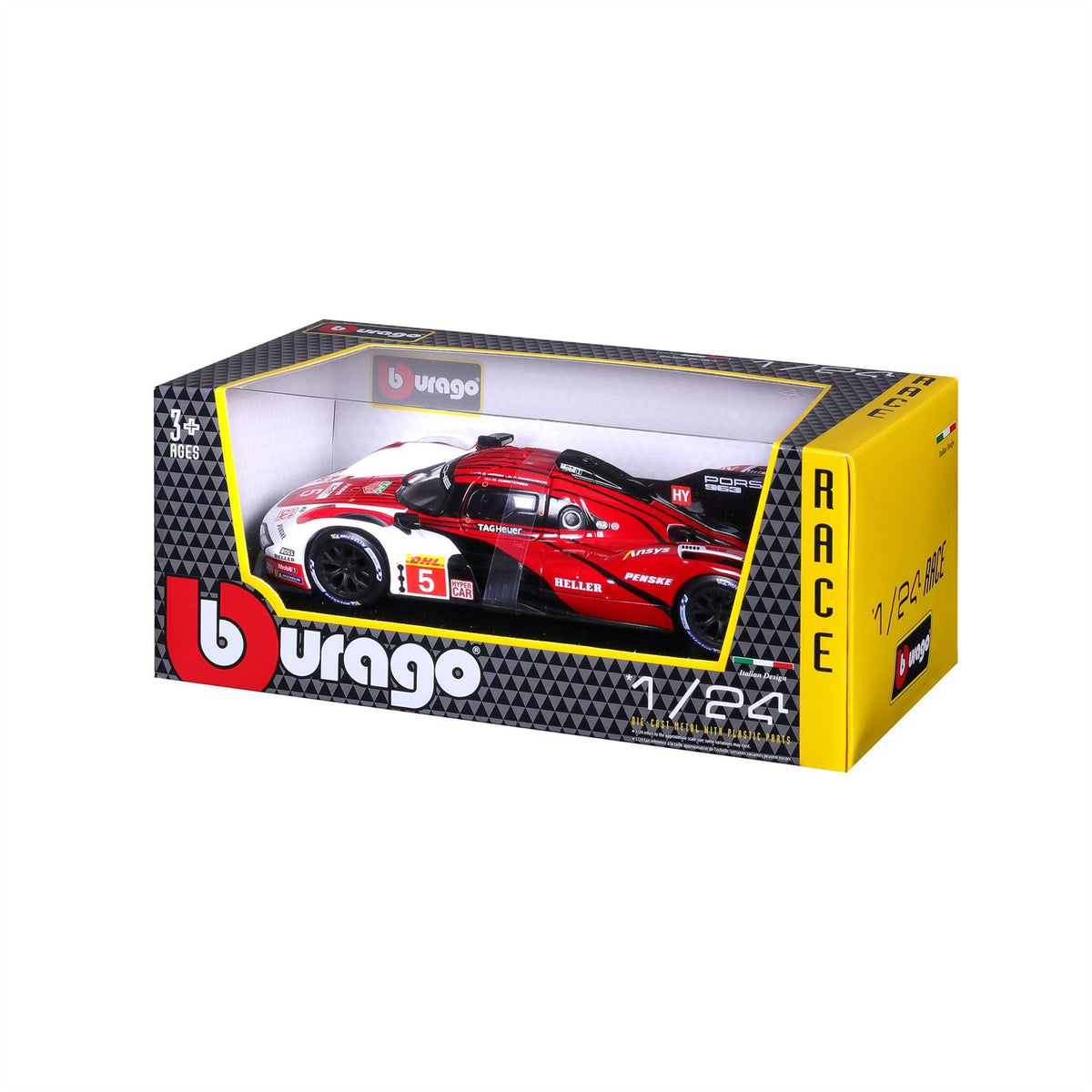 1:24 Porsche 963 #5 Penske Motorsport 2024 World Endurance Championship Lmh Hypercar  - Diecast Model car Collectables Burago