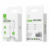 Woox MX0016 USB to Lightning Braided Data Cable, 15W 3A Max, 6.6ft 2m, White Gadgetize