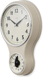 Acctim Kitchen Time 20cm Timer Quartz Retro Style Domed Glass Lens Cream Wall Clock 21592