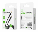 Woox MX0041 3.5mm Aux to 3.5mm Aux PVC Audio Cable, 6.6ft 2m, Black
