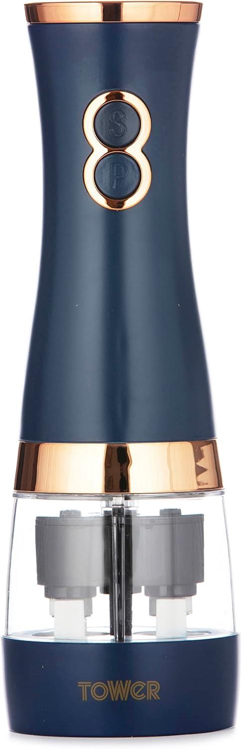 Tower Electric Salt and Pepper Mill Battery Ceramic Grinders Blue