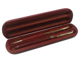 Imperial Wooden Dark Brown Gold Trim 2 Ball Pens IMP356R Gift Set - CLEARANCE NEEDS RE - Refill