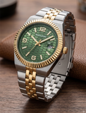 SUPLEON Men's Stainless Steel Analog Watch – Two Tone Green Dial Supleon