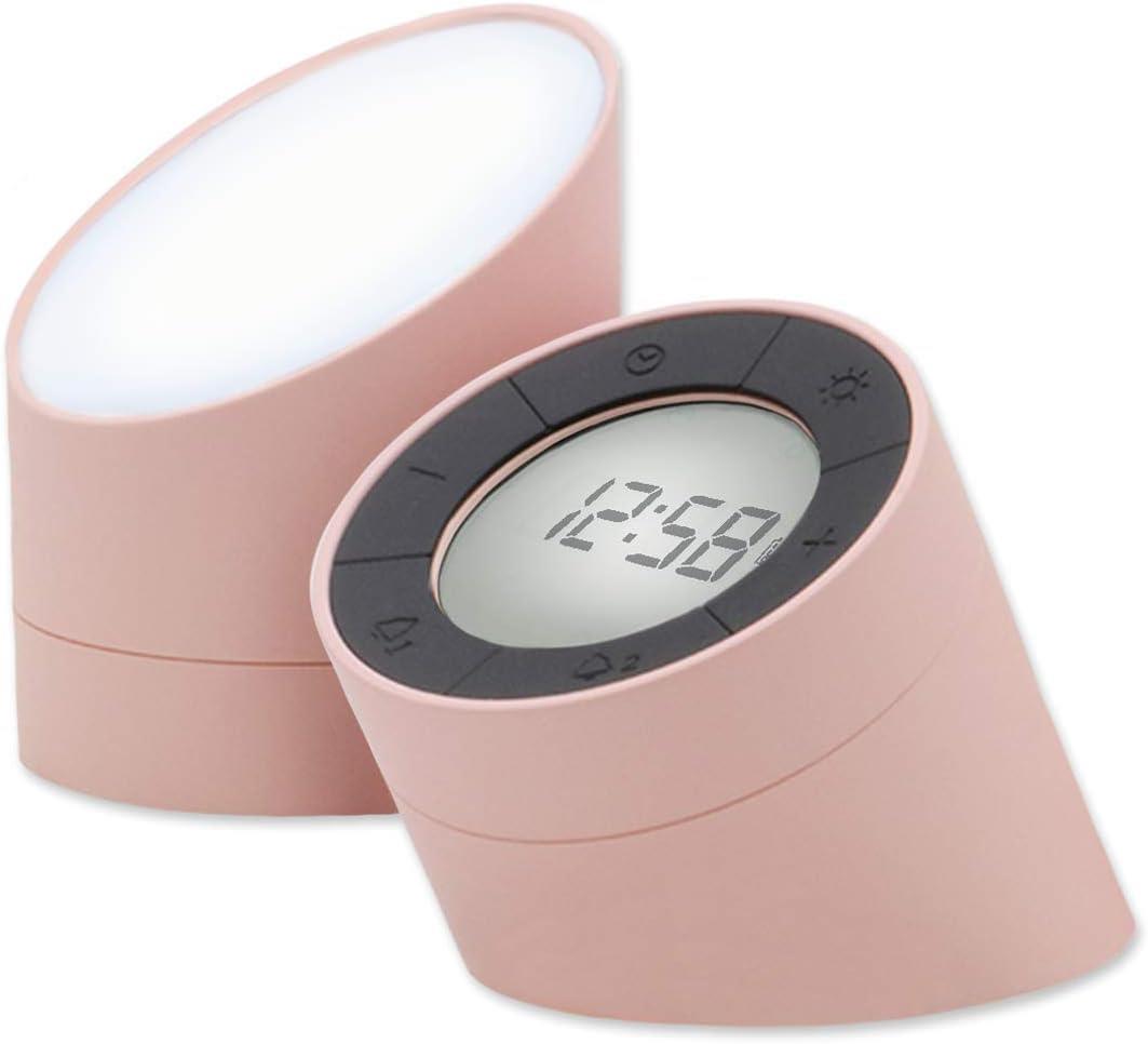 Acctim Jowie Dual Digital Alarm Clock/Nightlight Superbrite with Light Touch Sensor Pink