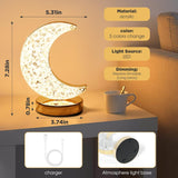 Extrastar Cordless Acrylic Crystal Moon LED Touch Control Dimmable USB Rechargeable 3 Colour Temperature Bedside Desk Lamps