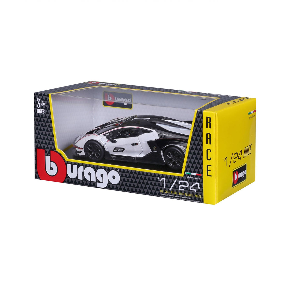 1:24 Lamborghini Essenza Scv12 Squadra Corse #63 White  - Diecast Model car Collectables Burago