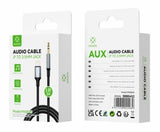 Woox MX0045 3.5mm Aux to Lightning Braided Plug & Play Audio Cable, 6.6ft 2m, Black