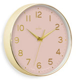 Acctim Rand 20cm Small Pink Dial Foil Embossed Numbers Quartz Wall Clock 22988