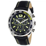 Henley Mens Multi Eye Green Dial With Black Sports Large Leather Strap Watch H02221.9